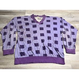 Vintage Calida Switzerland Long Sleeve Geometric T-Shirt Thrashed Distressed XL